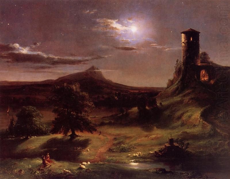 Thomas Cole Moonlight oil painting picture